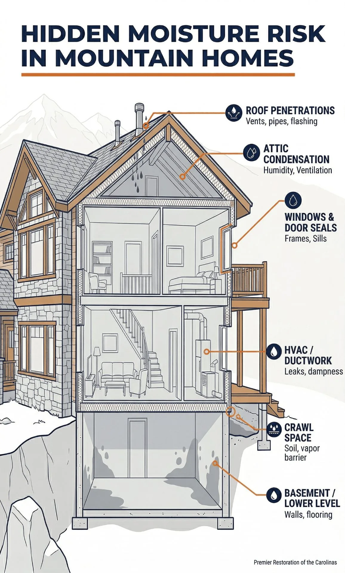Structural Moisture Risks Mold Remediation & Abatement in Western NC | Premier Restoration